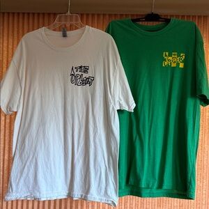 Gildan Ultra Cotton White and Next Level Green T-Shirt